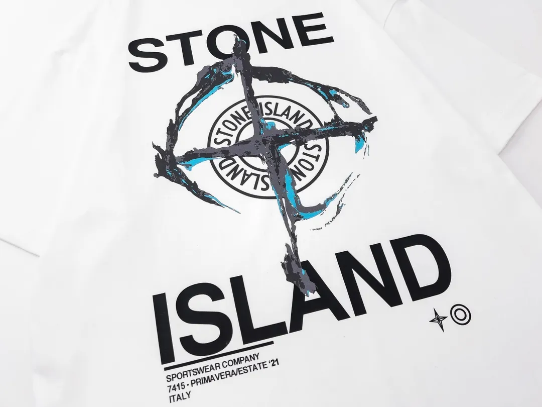 W655#P110💰 [Stone lsland/Stone Island summer new dark turbid compass printed pattern short-sleeved T-shirt] ⚠️[Original creation, high control of details] - Made of 260 grams of combed cotton, 32 count double yarn, soft and comfortable to the touch, sweat-absorbent and breathable. - Simple, basic and versatile style, original quality, the first choice for couples. - Made in a large factory, four needles and five threads on the shoulder, neatly routed, high quality workmanship. - Same style for men and women. Very versatile, one piece for everyone, details are clearly visible. Color: Black White Size: M L